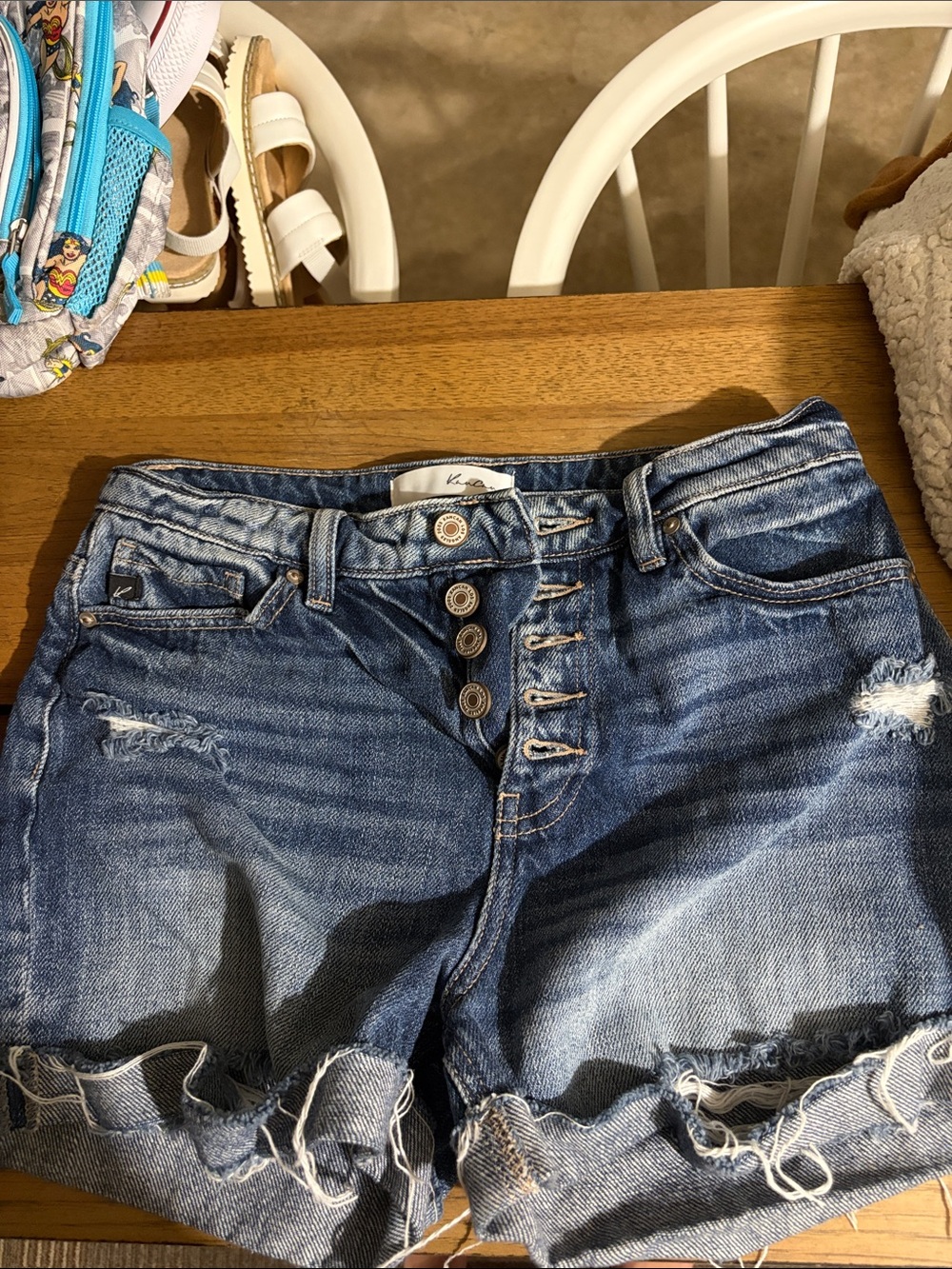 KanCan Distressed Blue Denim Jean Shorts
